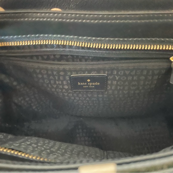 Kate Spade Small Camryn Wellesley Printed Handbag Black & Tan Polka Dot - Picture 3 of 5